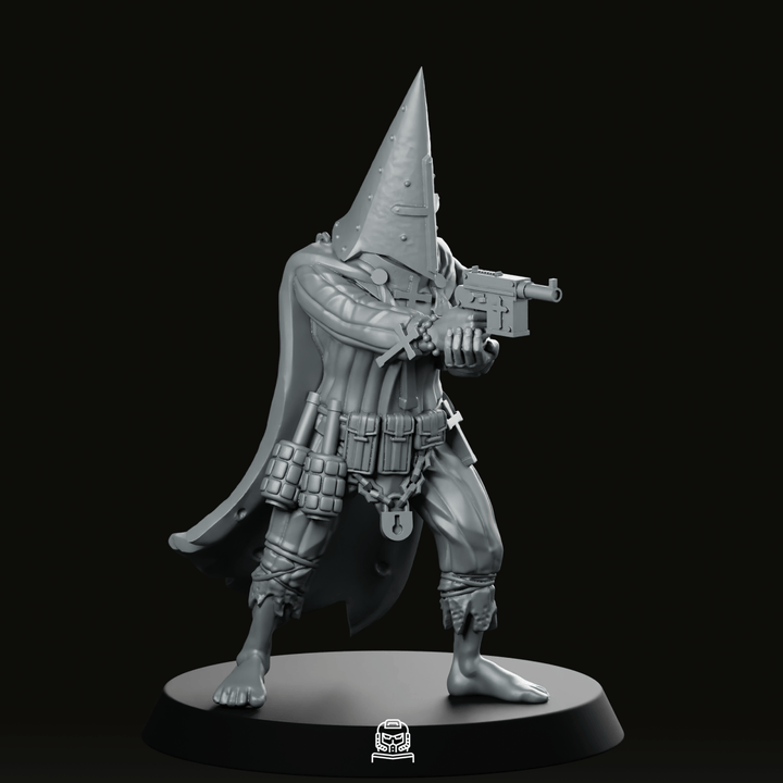 Trench Fanatic Gun Miniature Cultist Hooded Gunner