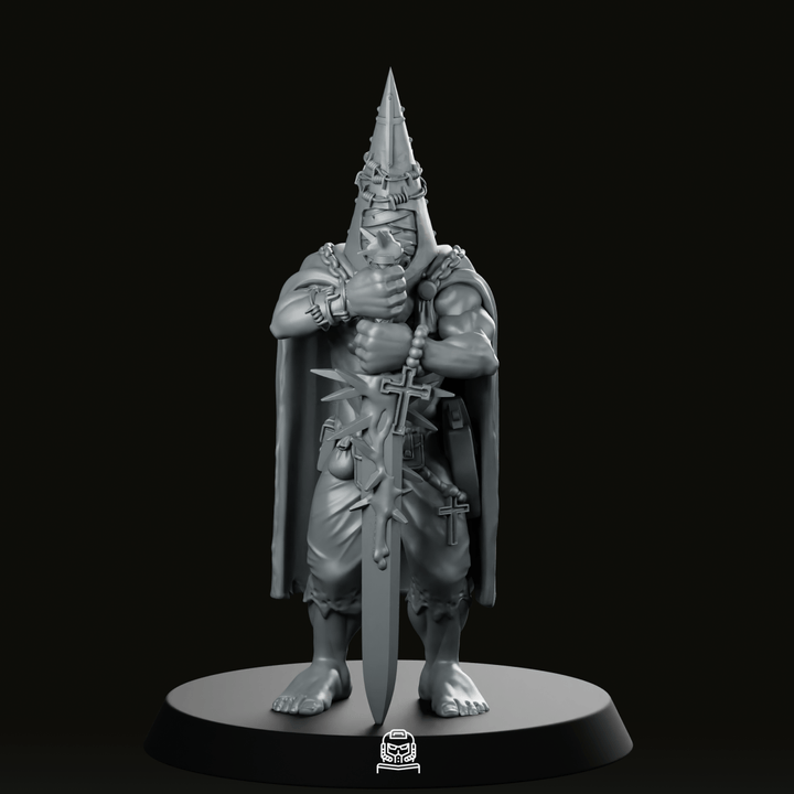 Trench Fanatic Sword Stand Miniatura Zelota Incatenato Crociato