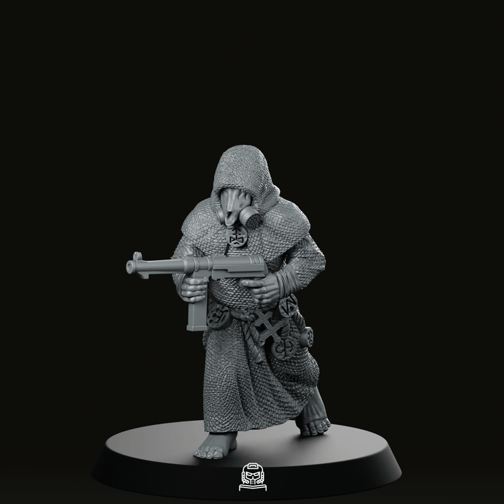 Trench Cultista Mascherato con Autogun Miniatura Resina Grimdark