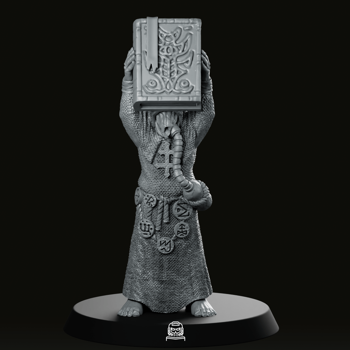 Trench Masked Cultist With Book Miniature - Onmioji - We Print Miniatures