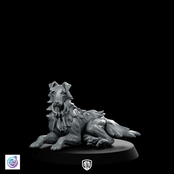 Trench Soldier Prison Guard Dog 2 Fantasy Miniature
