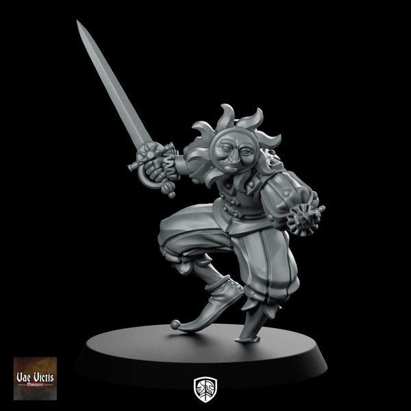 Trench Soldier Sunbearer Fantasy Miniature Radiant Jester Swordsman - Vae Victis - We Print Miniatures