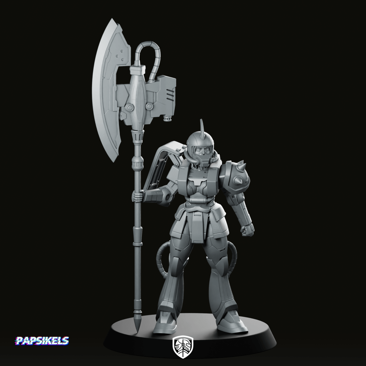 Trench Solider Armoured Lady Kuza 1 Miniature - Papsikels Miniatures - We Print Miniatures