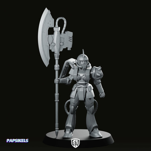 Trench Solider Armoured Lady Kuza 1 Miniature - Papsikels Miniatures - We Print Miniatures