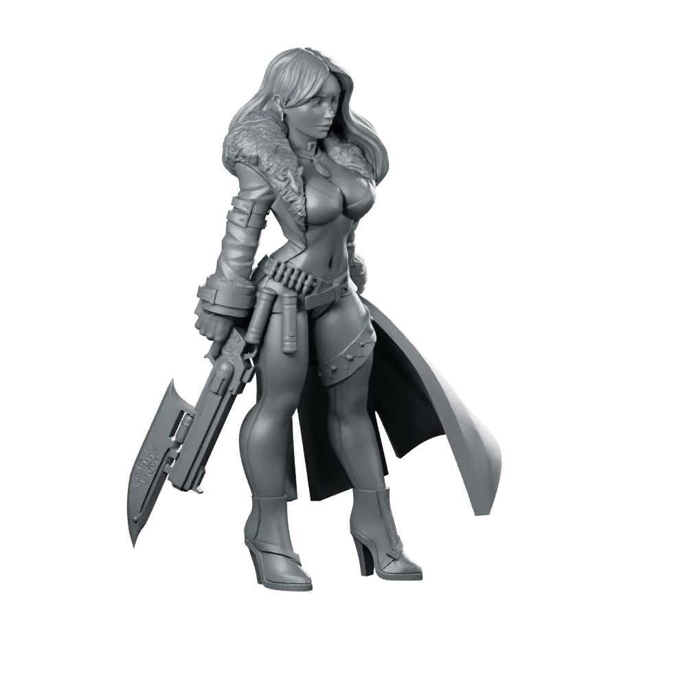 Monster Hunter Trish Miniature Sci-Fi Laser Heroine Miniature 360 Spin 01