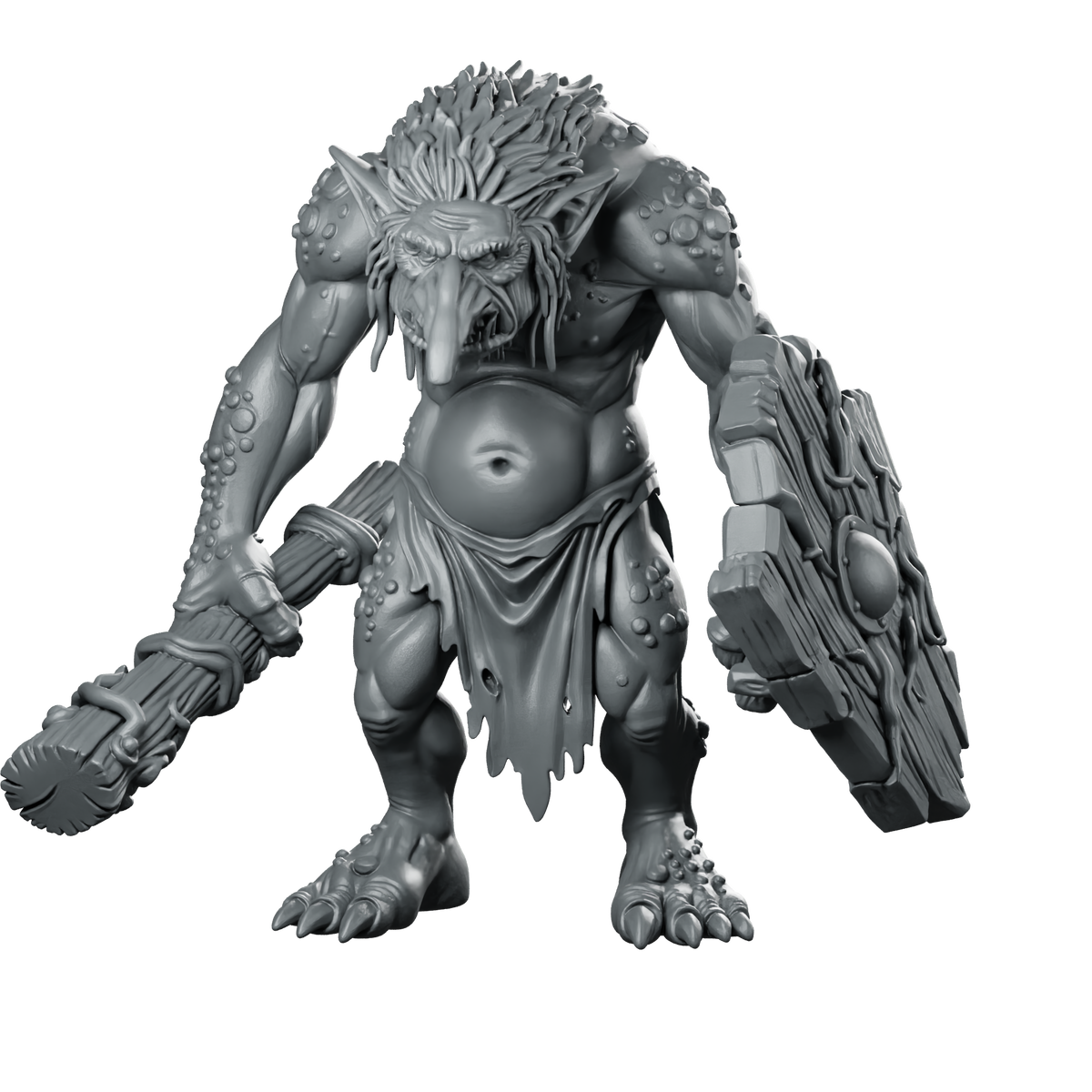 Troll With Club And Shield Miniature Brute Miniature 360 Spin 01