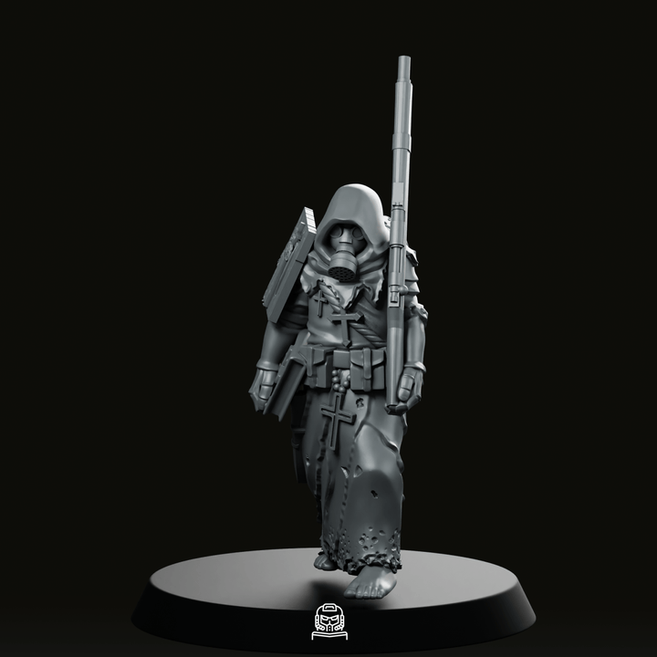 Soldat des tranchées trooper, figurine à capuche et masque à gaz