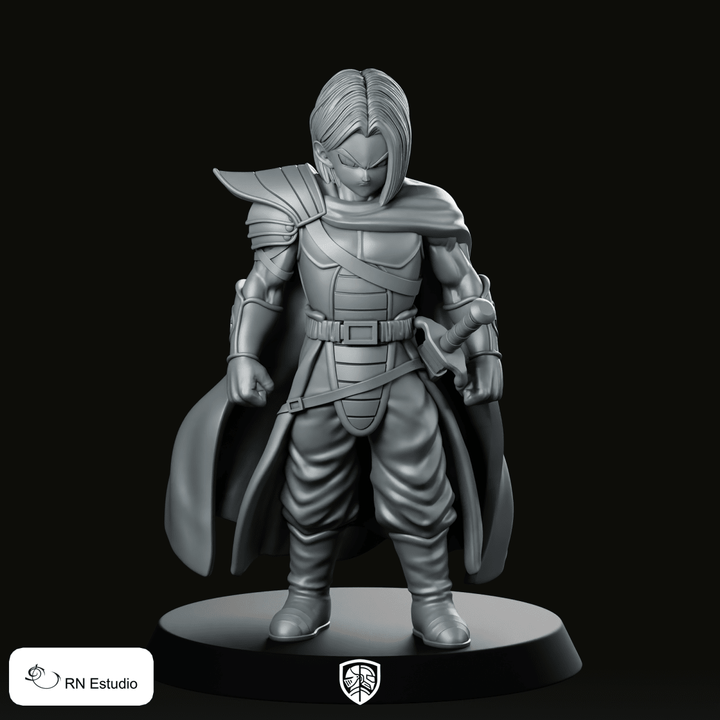 Trunks Miniature Armored Swordsman Cloaked Warrior RPG