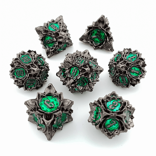Twighlight Lotus | Solid Metal Dice | 7 Piece Set - Tabletop Dominion - We Print Miniatures