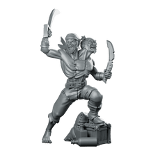 Two - headed Pirate Miniature Dual Cutlass Mutant Buccaneer - CastNPlay - We Print Miniatures