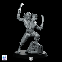 Two - headed Pirate Miniature Dual Cutlass Mutant Buccaneer - CastNPlay - We Print Miniatures