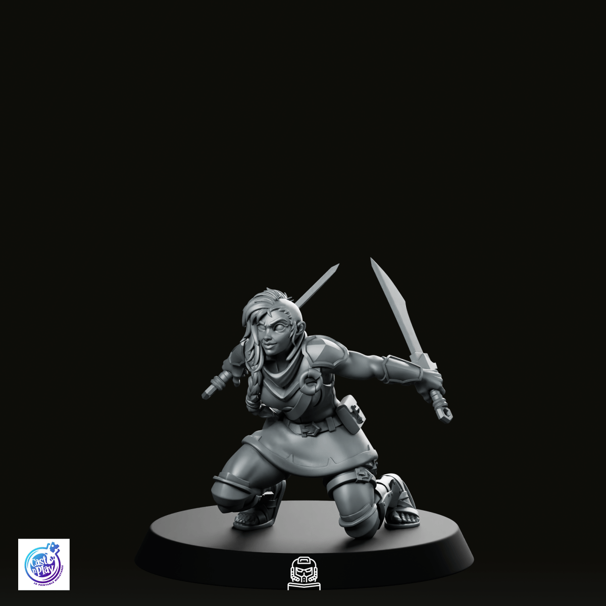 Two Swords Rogue Miniature - CastNPlay - We Print Miniatures
