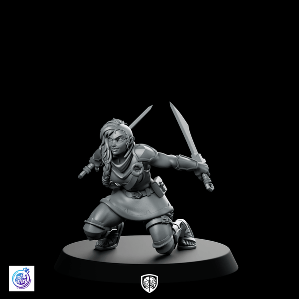 Two Swords Rogue Miniature Sci - Fi Dual - Wield Assassin - CastNPlay - We Print Miniatures