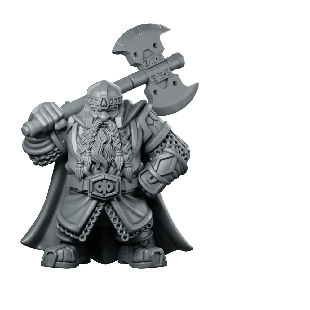 Dwarf Uddir LOTR Thunderaxe Miniature Norse Hero Miniature 360 Spin 01