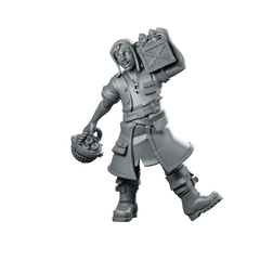 Ulmar Carrying Apples miniature townsfolk peasant civilian RPG Miniature 360 Spin 01