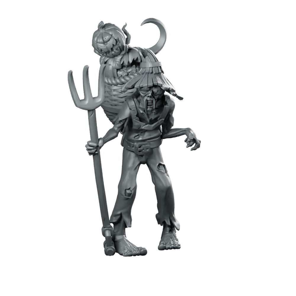 Undead Peasant Miniature Zombie NPC Trident Bearer Miniature 360 Spin 01
