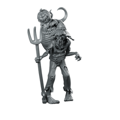 Undead Peasant Miniature Zombie NPC Trident Bearer Miniature 360 Spin 01
