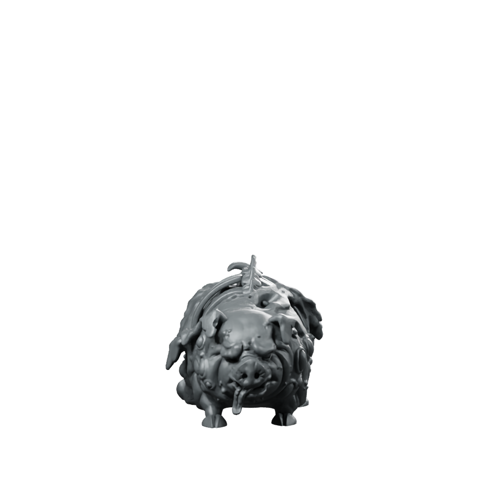 Undead Pig Miniature Diseased Rotting Boar Monster Miniature 360 Spin 01