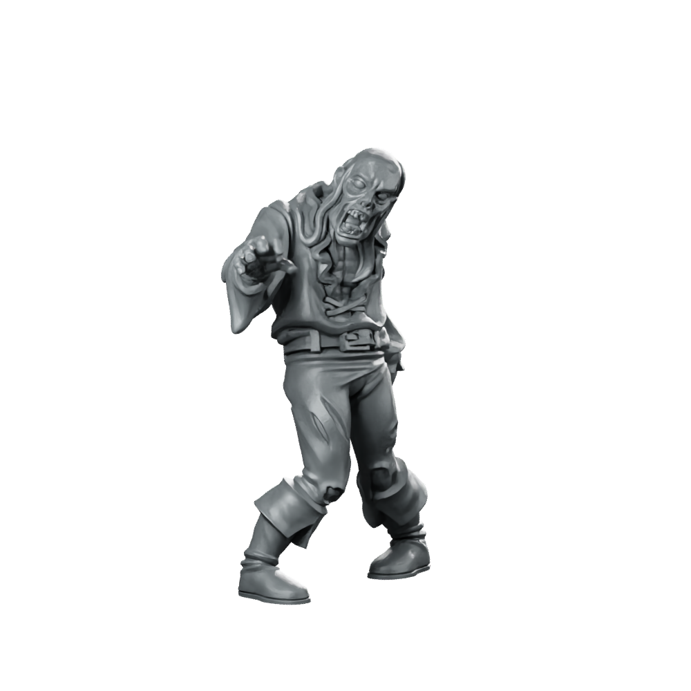 Undead Villager Zombie Miniature Miniature 360 Spin 01