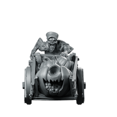 Undead Wagoner Miniature Haunted Cart Driver Halloween Miniature 360 Spin 01