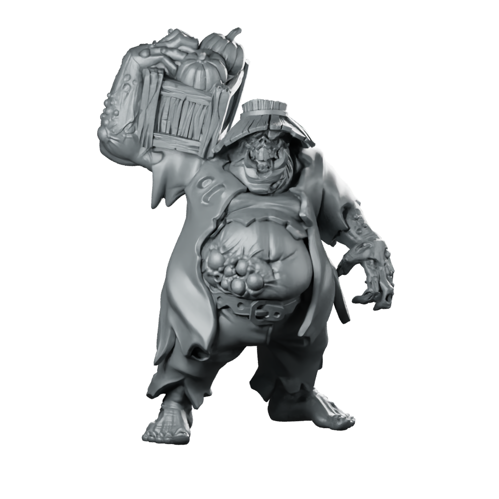 Undead Worker Miniature Bloated Zombie Laborer Horror Miniature 360 Spin 01