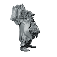 Undead Worker Miniature Bloated Zombie Laborer Horror Miniature 360 Spin 02
