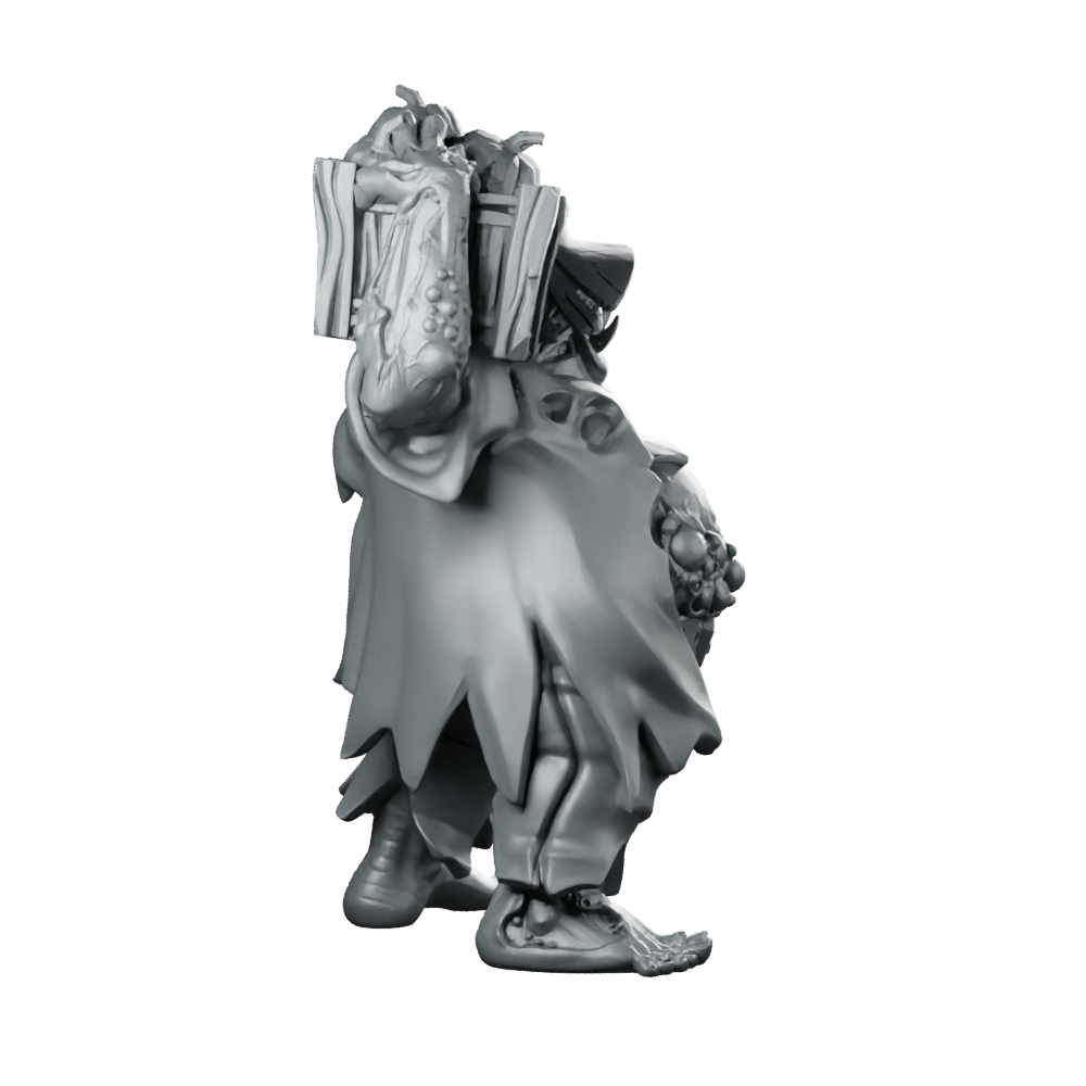 Undead Worker Miniature Bloated Zombie Laborer Horror Miniature 360 Spin 03