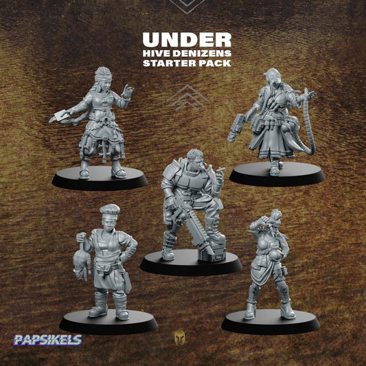 Underhive Denizens Miniature Starter Pack - Papsikels Miniatures - We Print Miniatures