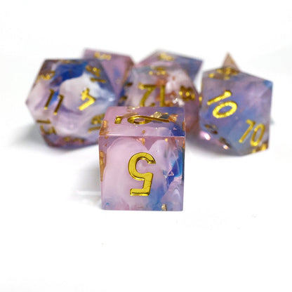 Unicorn Cream | Sharp Edge Dice | 7 Piece Set - Tabletop Dominion - We Print Miniatures