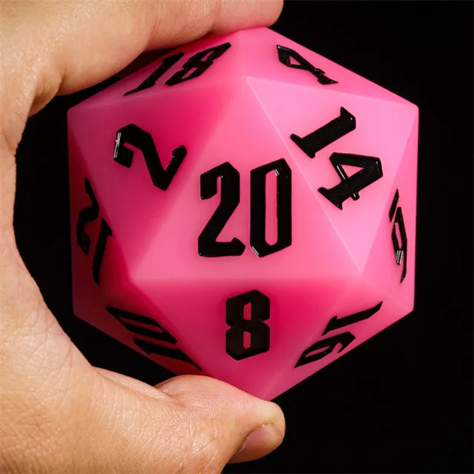 Jester's Bounce | 55 mm leuchtendes D20-Silikon | Rosa