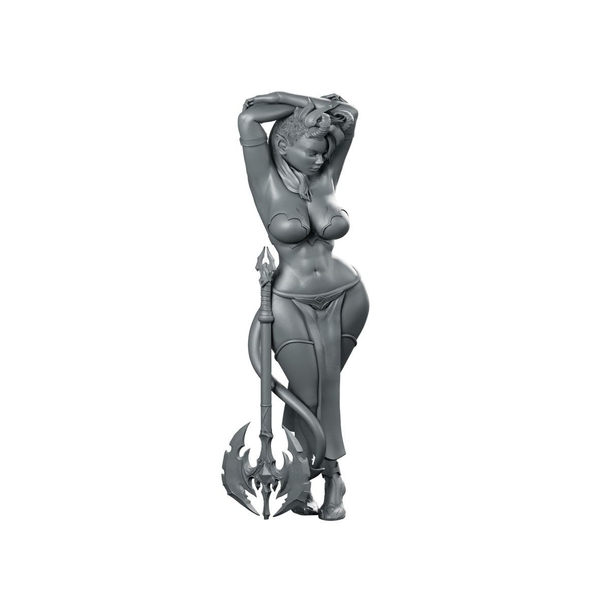 Vaelith Axe Miniature Demoness Warrior Pose Miniature 360 Spin 01
