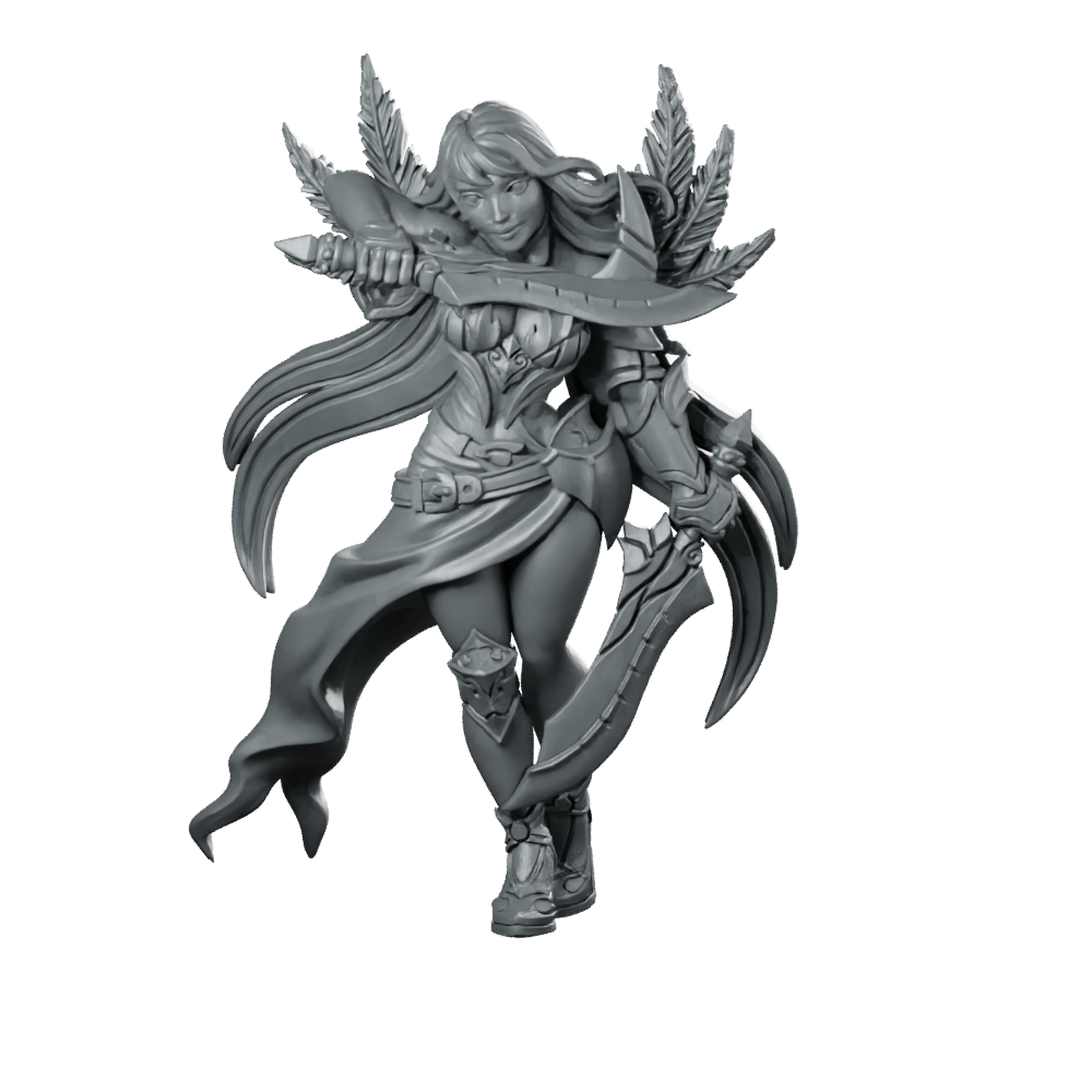 Assassin Valeen Blade Dancer Miniature Dual Sword Rogue Miniature 360 Spin 01