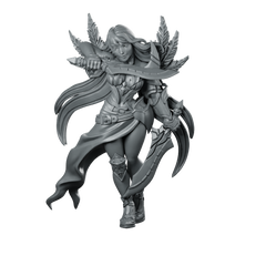 Assassin Valeen Blade Dancer Miniature Dual Sword Rogue Miniature 360 Spin 01