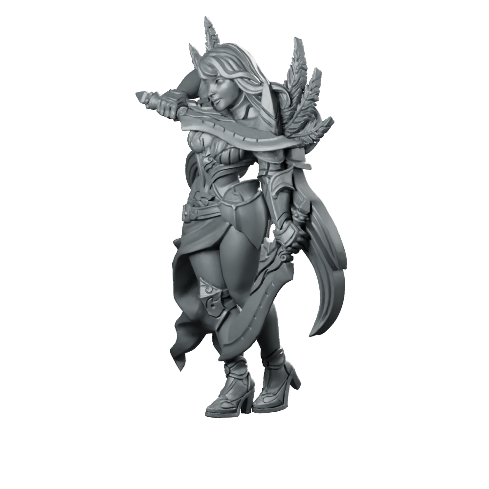 Assassin Valeen Blade Dancer Miniature Dual Sword Rogue Miniature 360 Spin 08