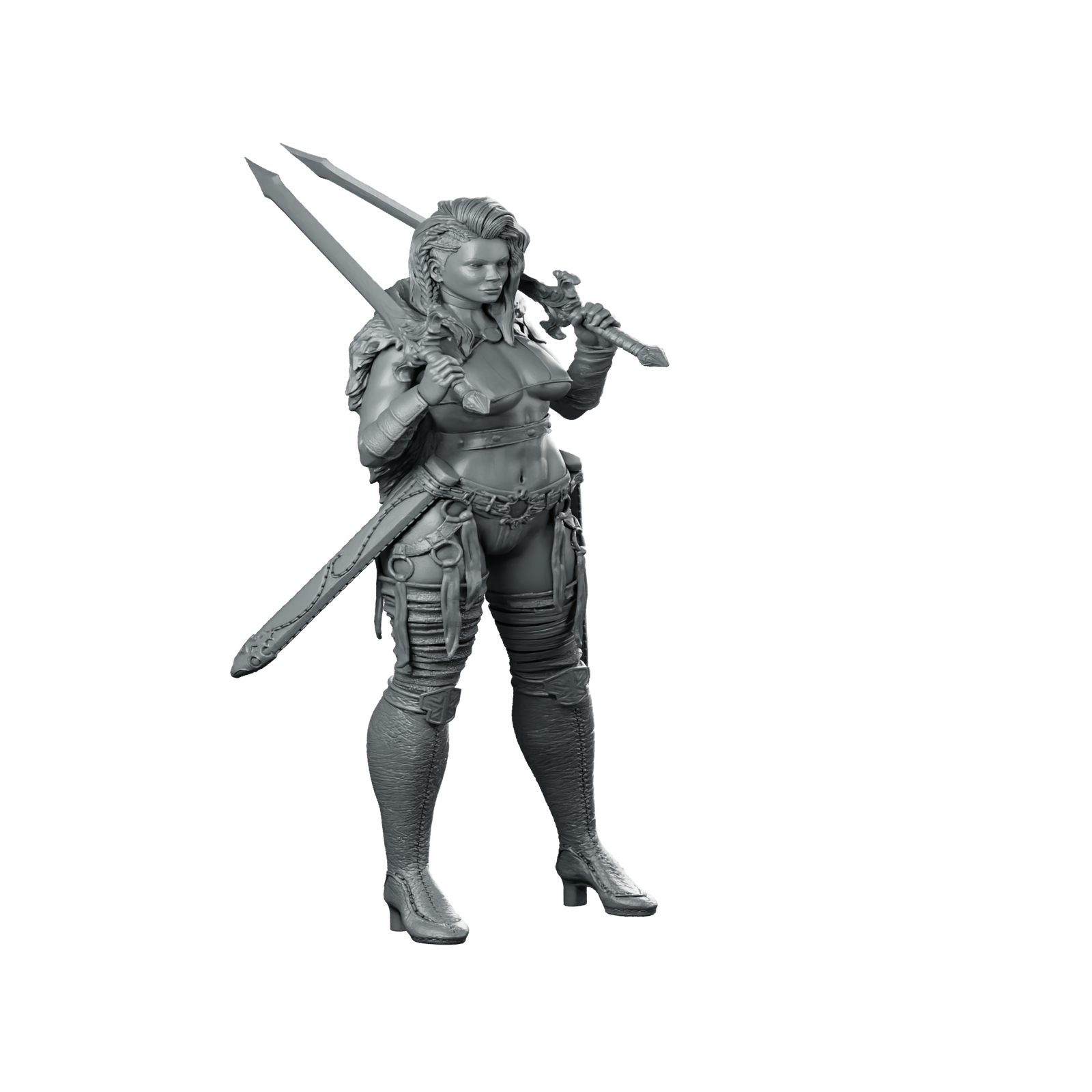 Valora Bloodstrike 32 Miniature Female Barbarian Warrior Miniature 360 Spin 01