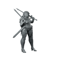 Valora Bloodstrike 32 Miniature Female Barbarian Warrior Miniature 360 Spin 01