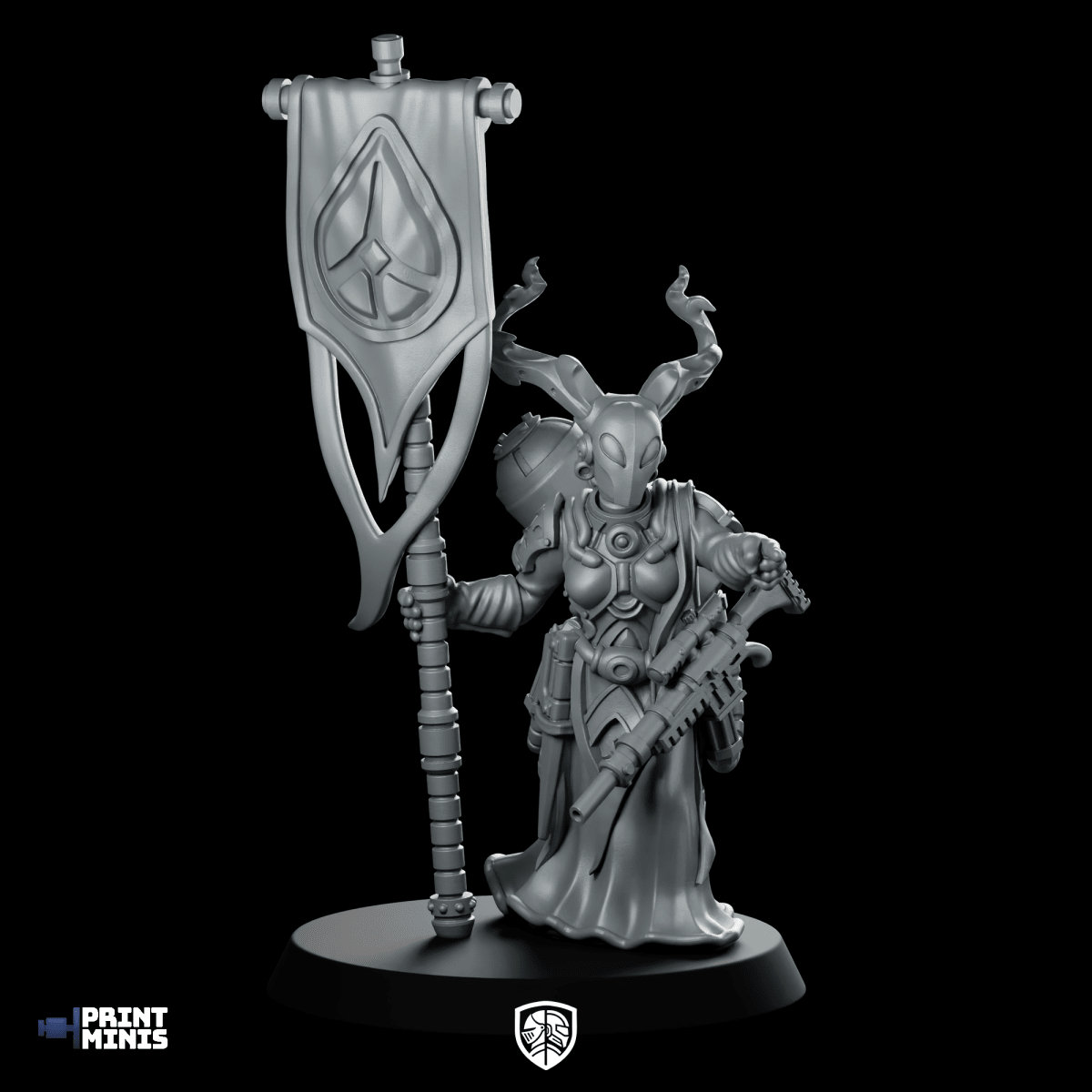 Valve Keeper Hydro Guild Miniature Horned Standard - Print Minis - We Print Miniatures