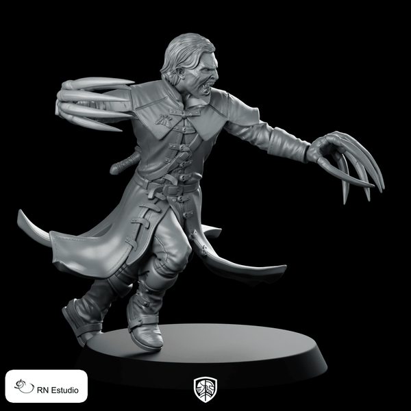 Vampire Form Vladreth Miniature Undead Clawed Screaming - RN Estudio - We Print Miniatures