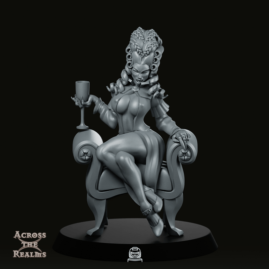 Vampire Lady Sitting Miniature - Across The Realms - We Print Miniatures