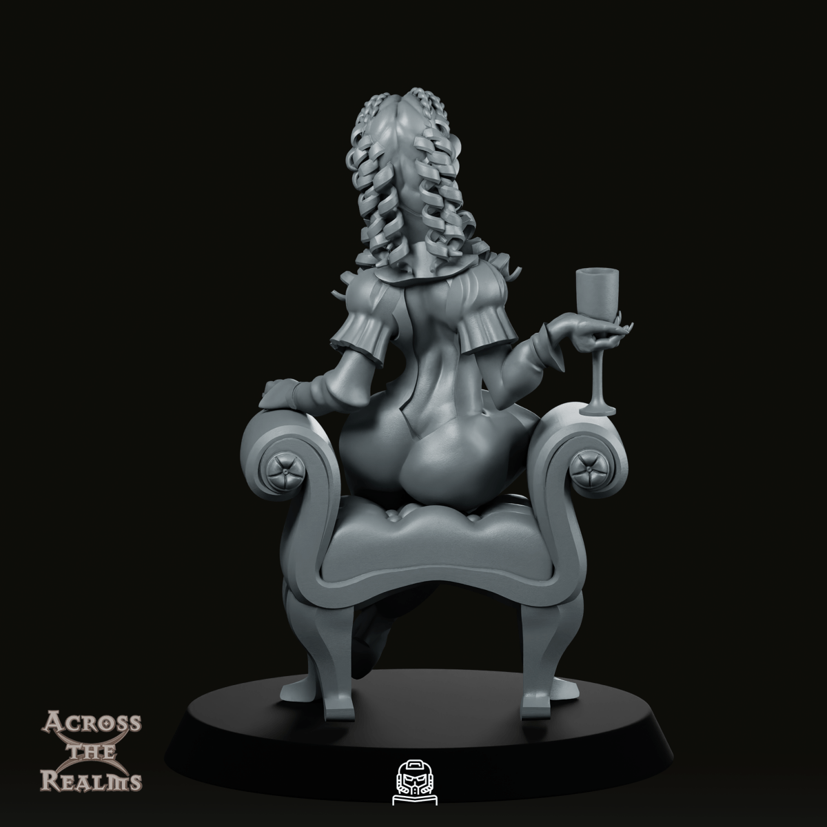 Vampire Lady Sitting Miniature - Across The Realms - We Print Miniatures