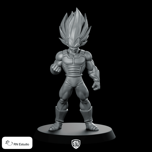 Vegeta DBZ Miniature Saiyan Warrior Sci - Fi Tabletop - RN Estudio - We Print Miniatures