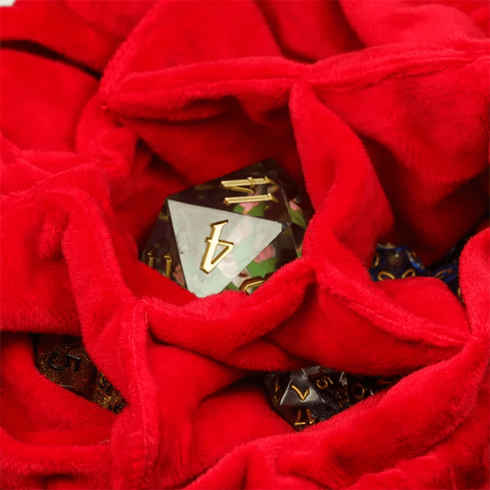 Velvet Vault | Super - Soft Large Dice Bag | Black - Tabletop Dominion - We Print Miniatures
