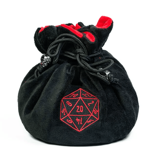 Velvet Vault | Super - Soft Large Dice Bag | Black - Tabletop Dominion - We Print Miniatures