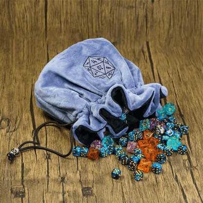 Velvet Vault | Super - Soft Large Dice Bag | Blue - Tabletop Dominion - We Print Miniatures