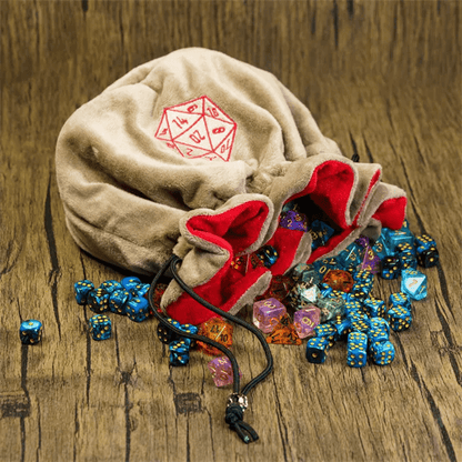 Velvet Vault | Super - Soft Large Dice Bag | Brown - Tabletop Dominion - We Print Miniatures