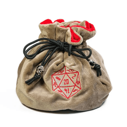 Velvet Vault | Super - Soft Large Dice Bag | Brown - Tabletop Dominion - We Print Miniatures
