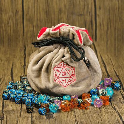 Velvet Vault | Super - Soft Large Dice Bag | Brown - Tabletop Dominion - We Print Miniatures