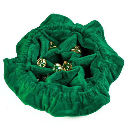 Velvet Vault | Super - Soft Large Dice Bag | Green - Tabletop Dominion - We Print Miniatures