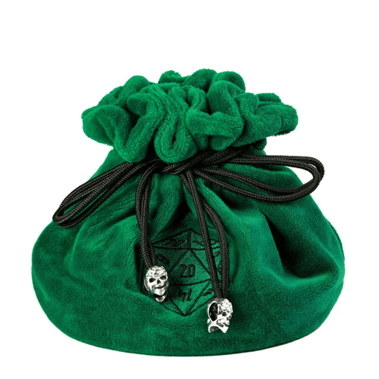 Velvet Vault | Super - Soft Large Dice Bag | Green - Tabletop Dominion - We Print Miniatures
