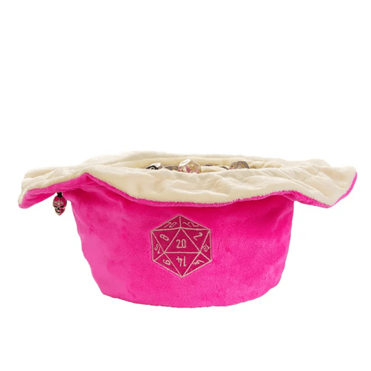 Velvet Vault | Super - Soft Large Dice Bag | Pink - Tabletop Dominion - We Print Miniatures